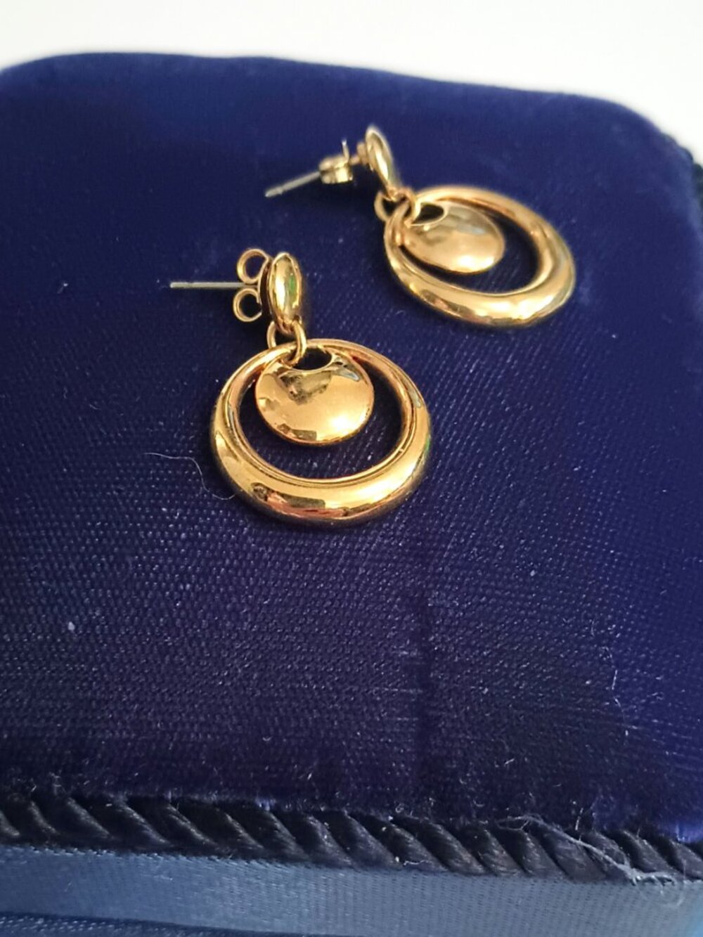 Avon Gold Door Knocker Earrings Vintage Post Dangle Jewelry